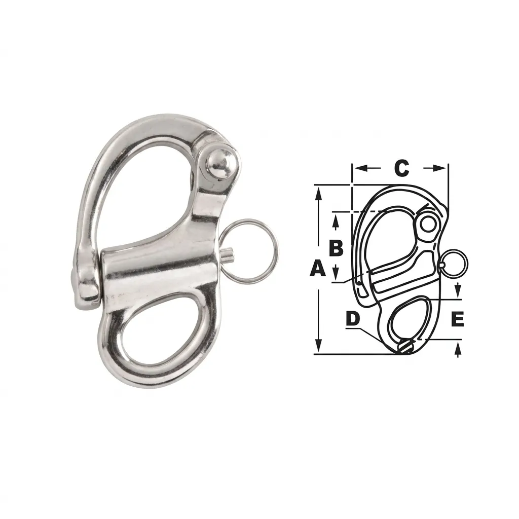 Mosquetão Engate Rápido Inox com Pino Retrátil AISI 316